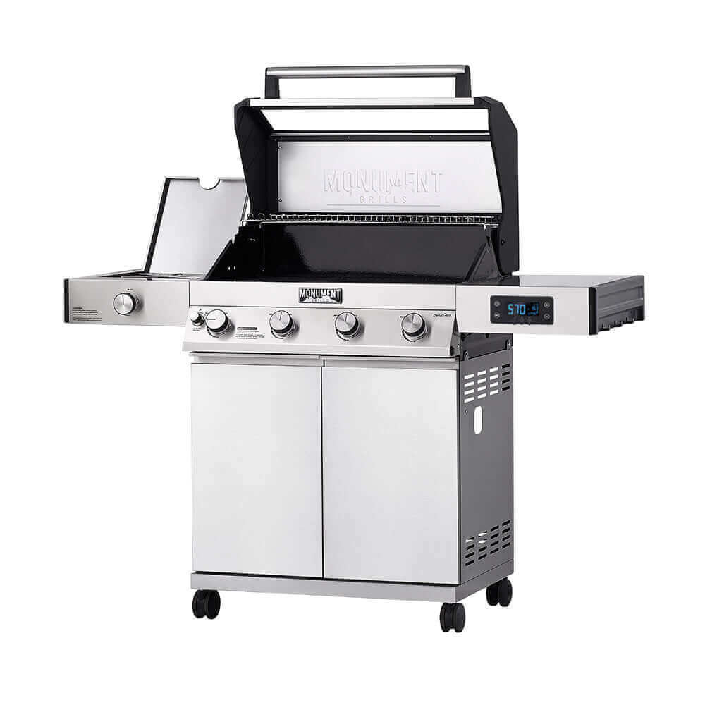 Monument Grills Denali 405 Series Smart Tech Propane Gas Grill, 4 Burners, Stainless Steel