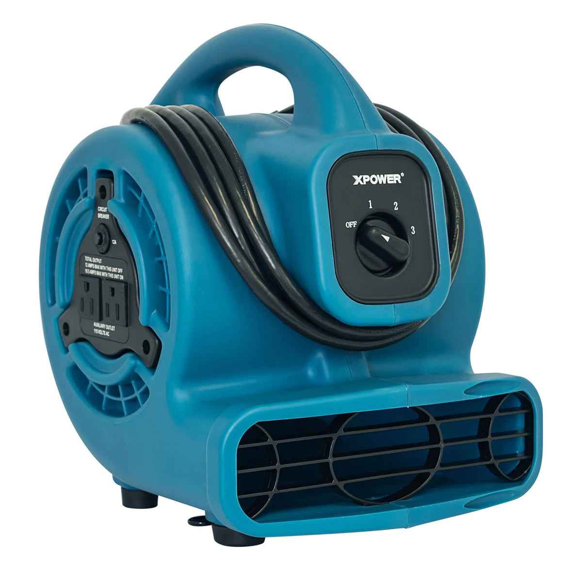 XPOWER Mighty mini air mover P-80 - left view with cord wrap