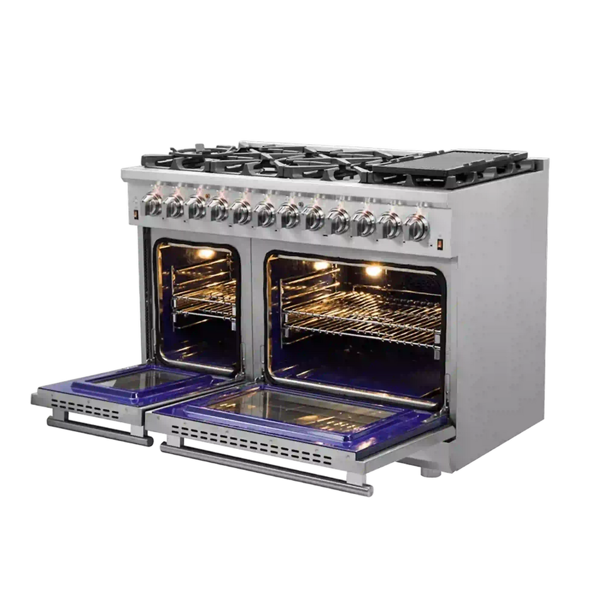 Forno Massimo 48-Inch Freestanding Dual Fuel Range, Stainless Steel (FFSGS6125-48)
