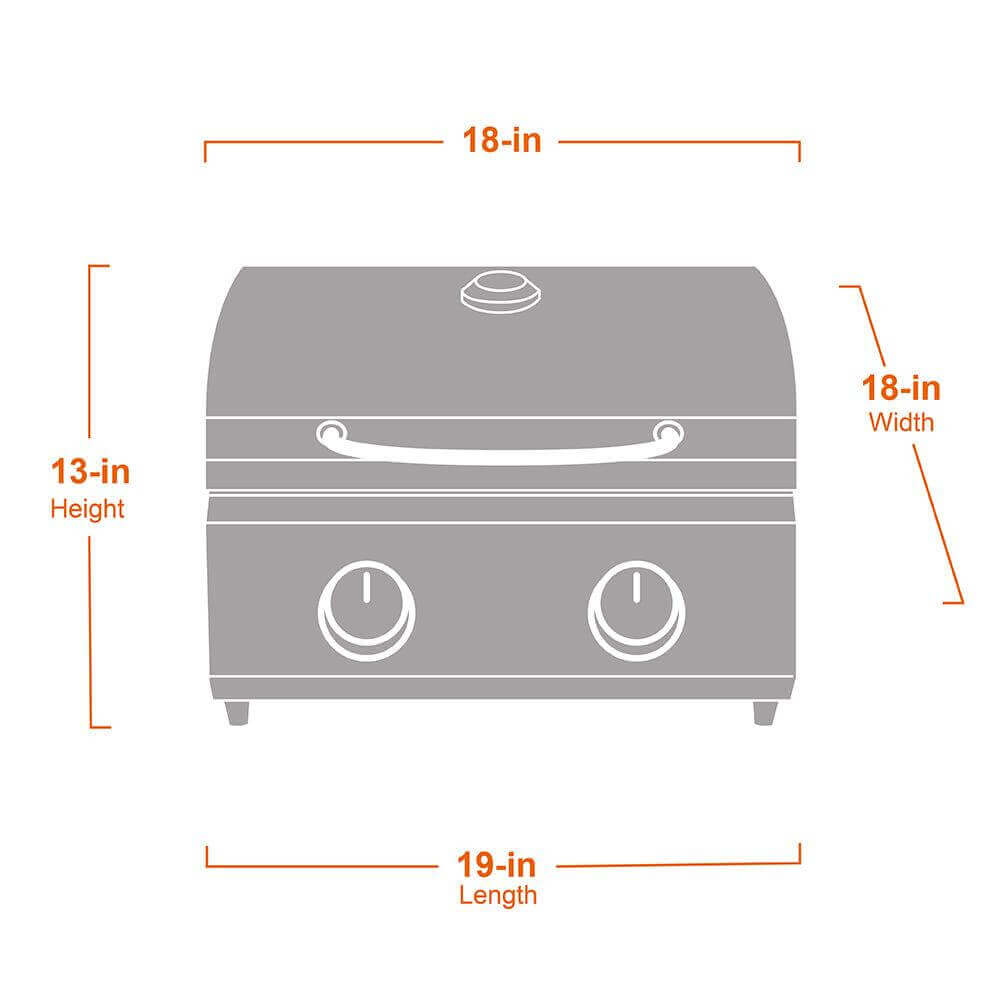 Monument Grills Table Top 13742 Series Gas Grill, 2 Burners, Stainless Steel
