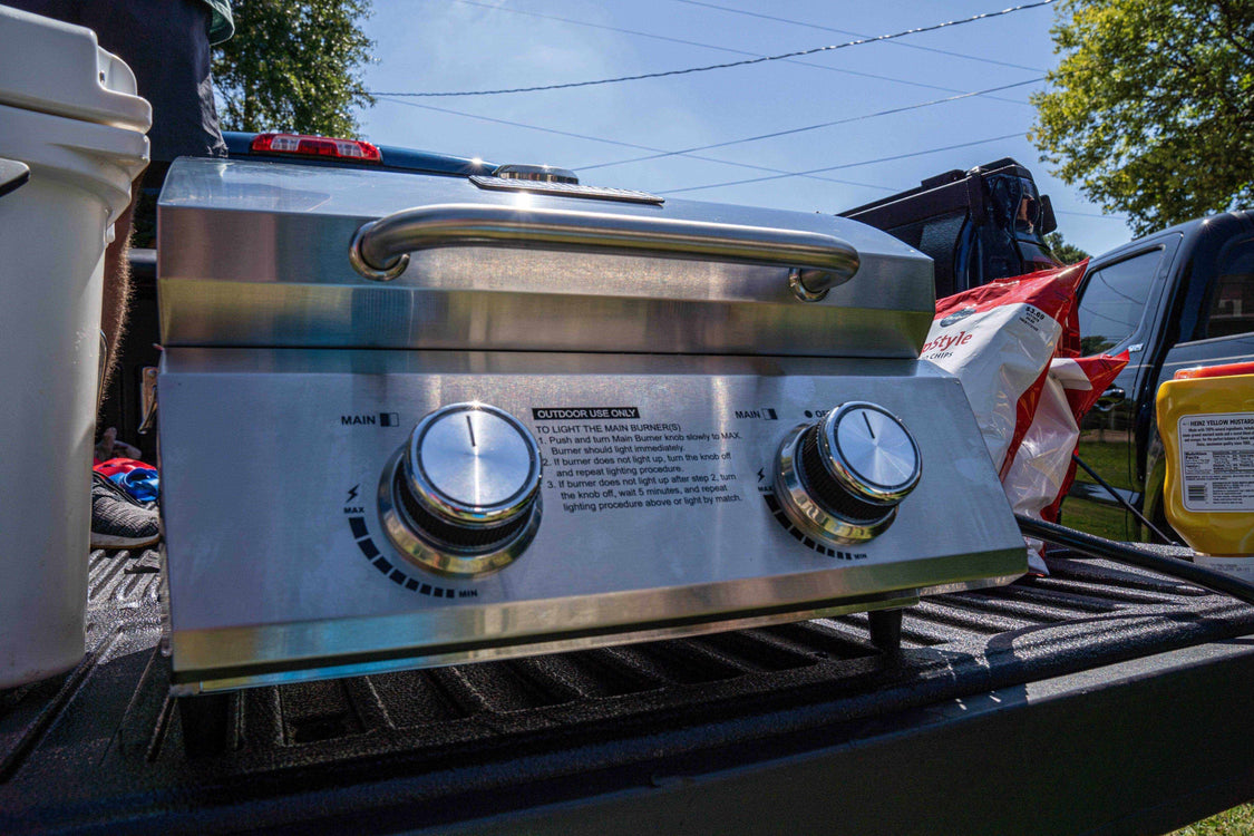 Monument Grills Table Top 13742 Series Gas Grill, 2 Burners, Stainless Steel