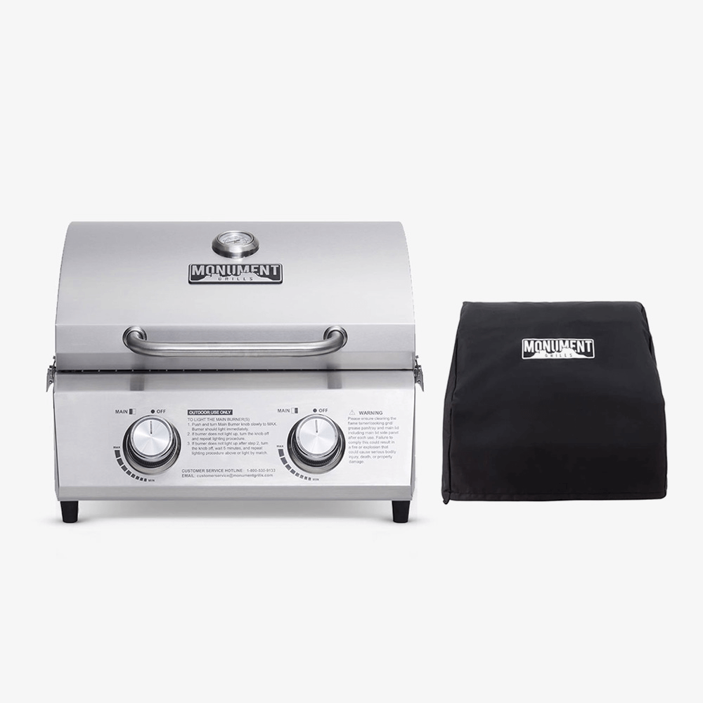 Monument Grills Table Top 13742 Series | 2 Burner Gas Grill in Stainless Steel