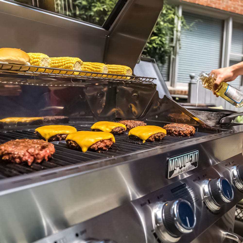 Monument Grills Classic 35633 Series Propane Gas Grill, 4 Burners, Stainless Steel