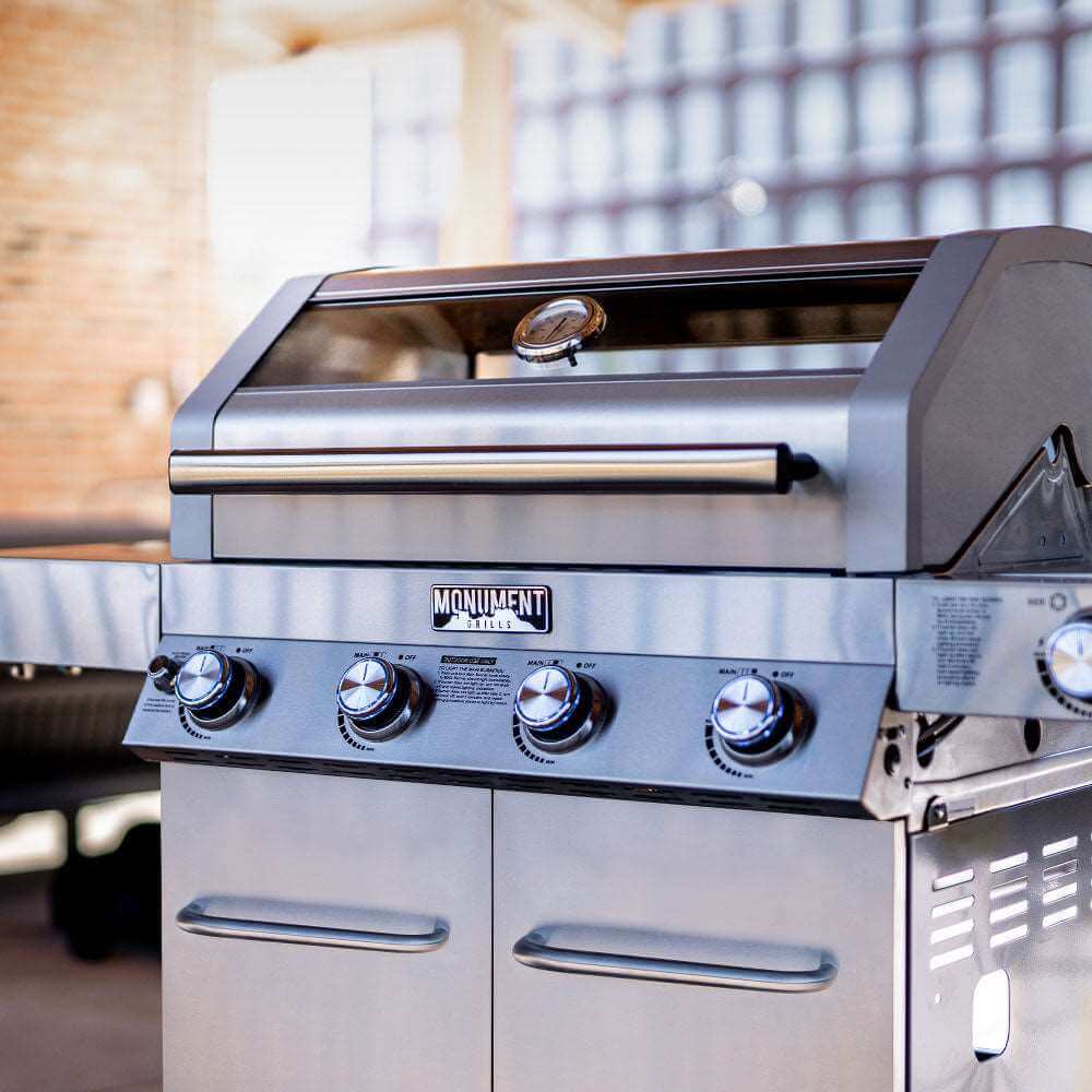 Monument Grills Classic 41847NG Series | 4 Burner Propane Gas Grill in Stainless Steel (Natural Gas Convertible)