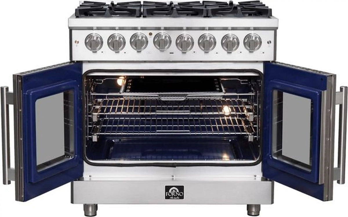 Forno Massimo 36-Inch Freestanding French Door Dual Fuel Range, Stainless Steel (FFSGS6325-36)