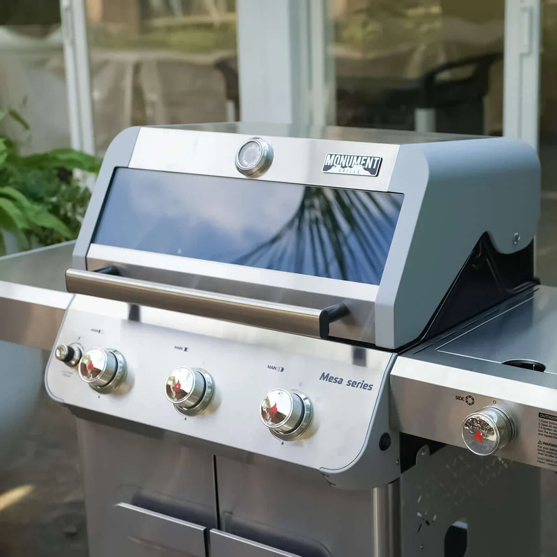 Monument Grills Mesa 305 Series Propane Gas Grill, 3 Burners, Stainless Steel