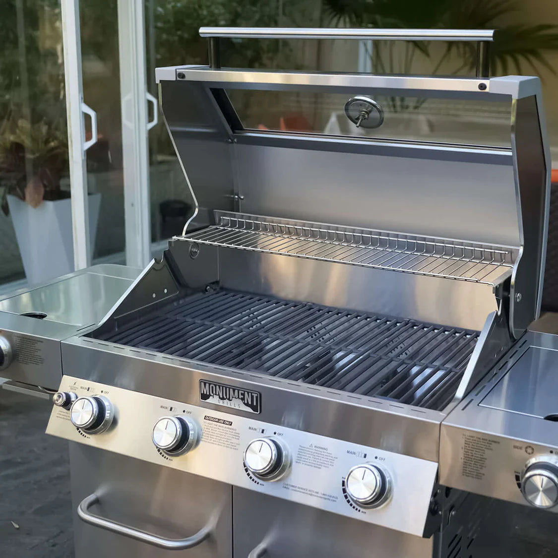Monument Grills Classic 35633 Series Propane Gas Grill, 4 Burners, Stainless Steel