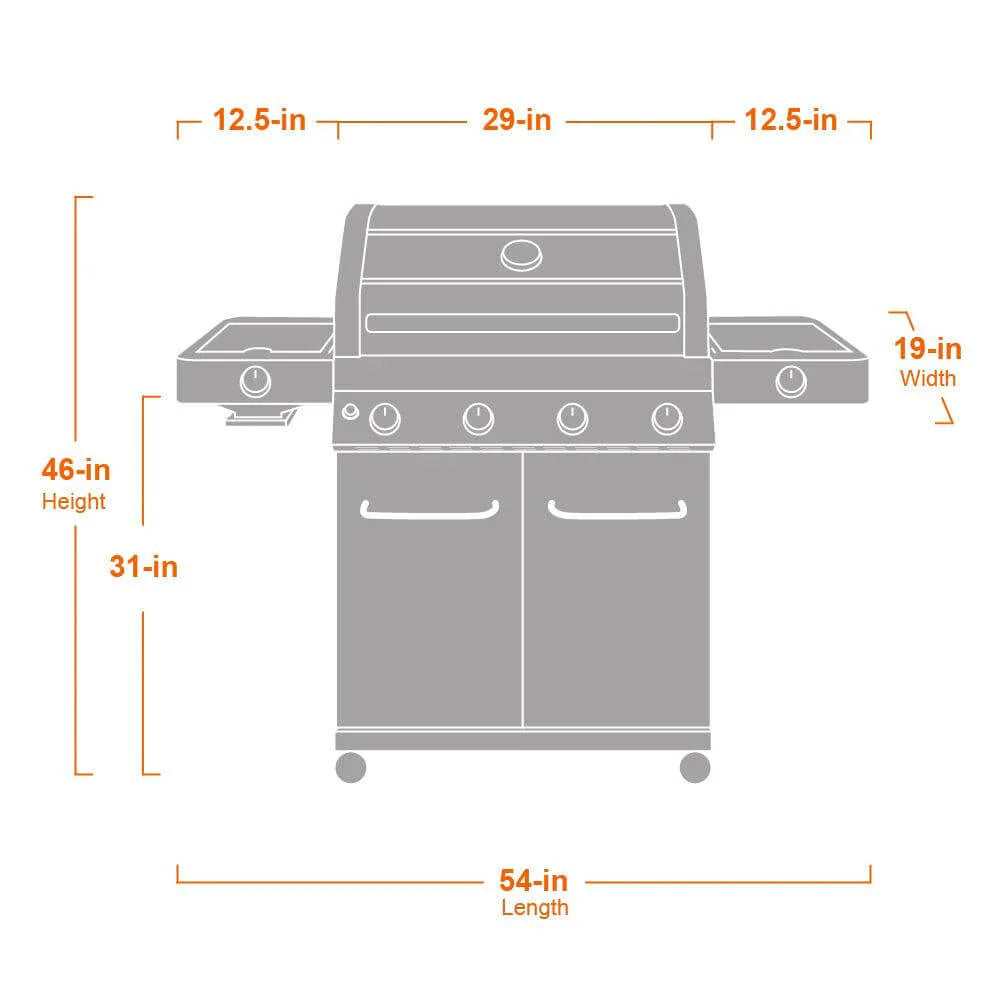 Monument Grills Classic 35633B Series Propane Gas Grill, 4 Burners, Blue