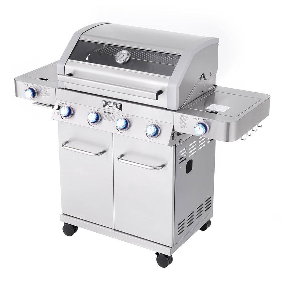 Monument Grills Classic 35633 Series Propane Gas Grill, 4 Burners, Stainless Steel