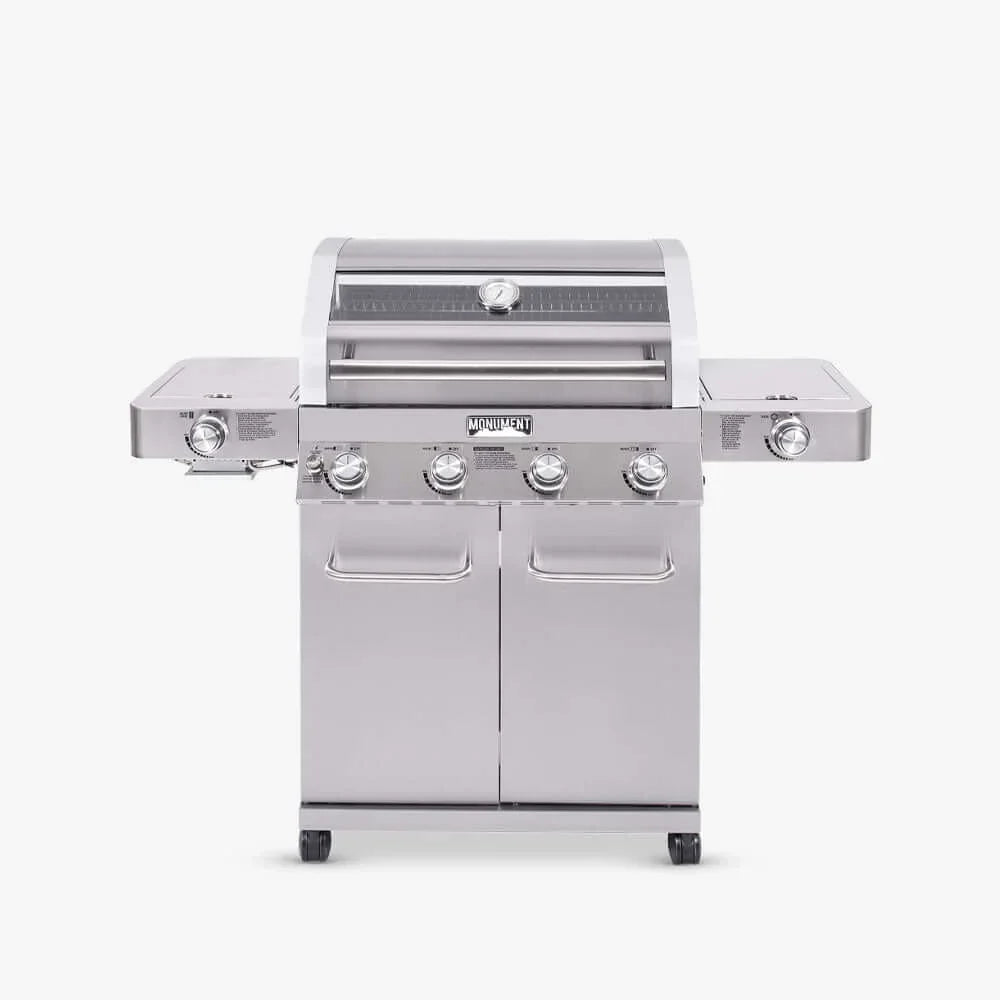 Monument Grills Classic 35633 Series Propane Gas Grill, 4 Burners, Stainless Steel