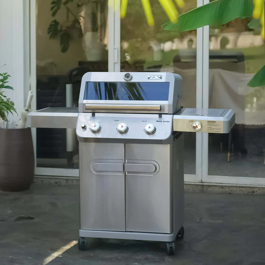 Monument Grills Mesa 305 Series Propane Gas Grill, 3 Burners, Stainless Steel
