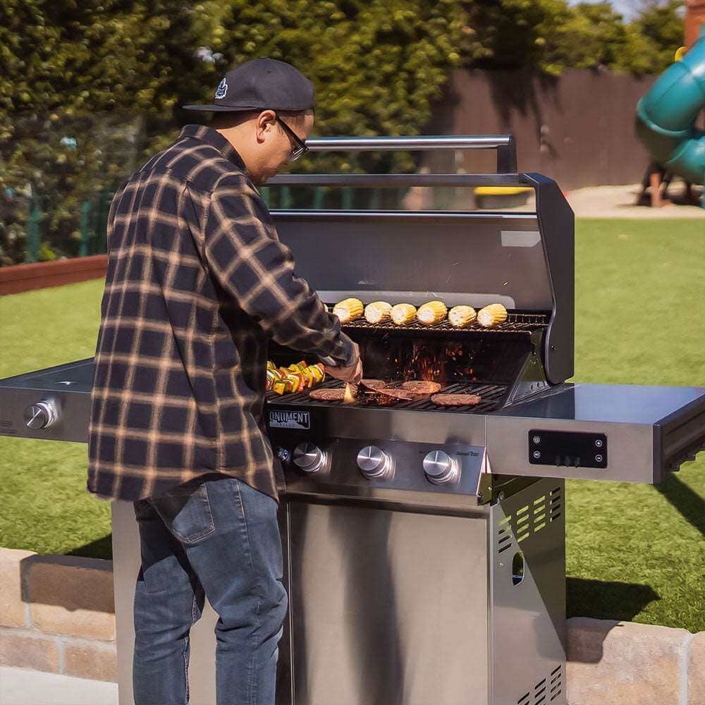 Monument Grills Denali 605 Series Smart Tech Propane Gas Grill, 6 Burners, Natural Gas Convertible, Stainless Steel