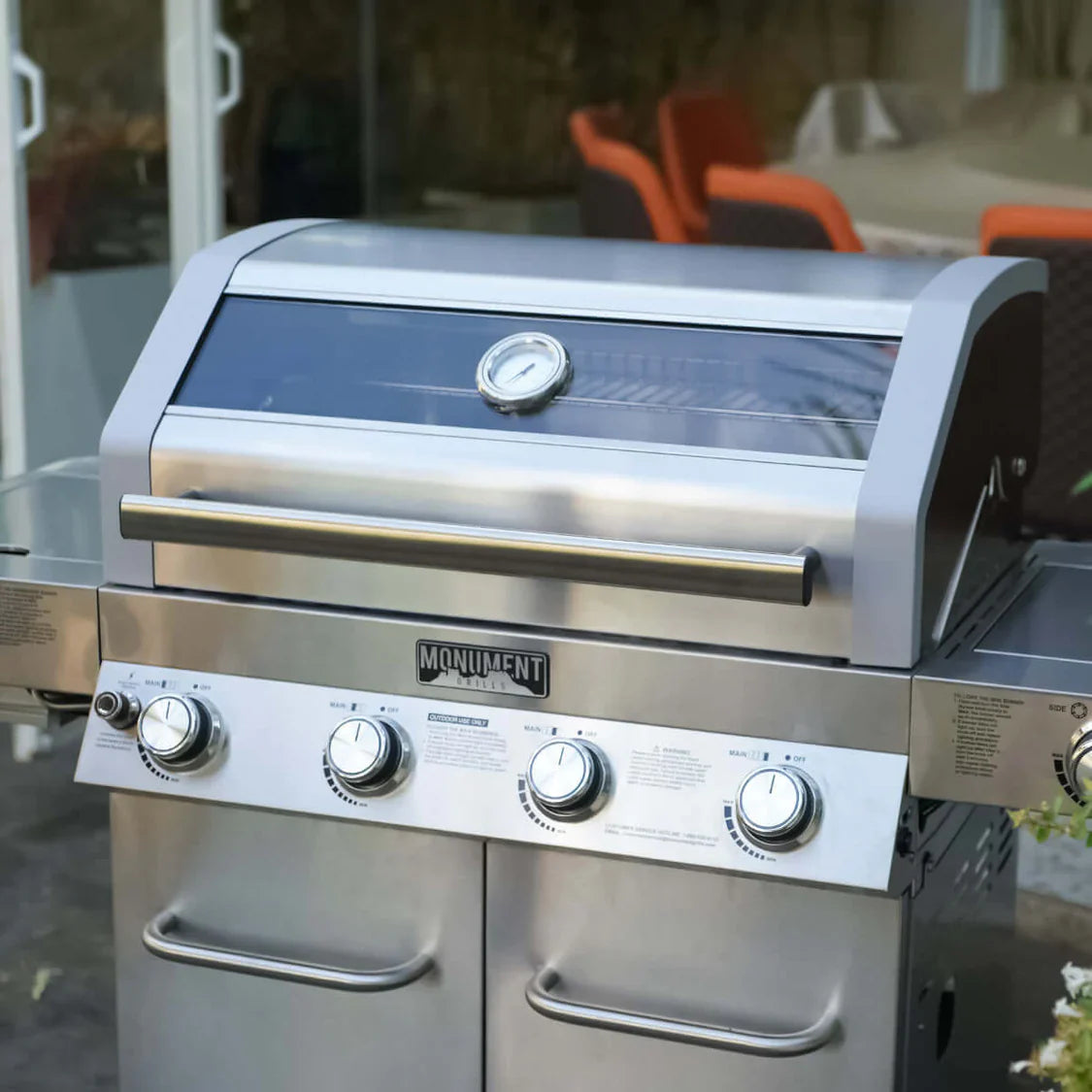 Monument Grills Classic 35633 Series Propane Gas Grill, 4 Burners, Stainless Steel