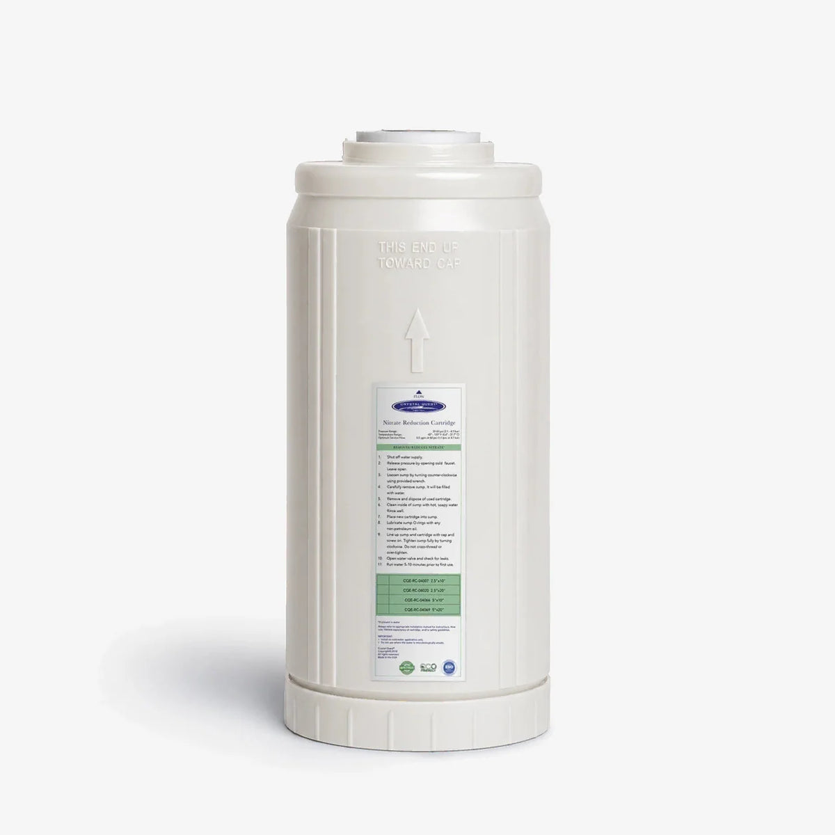 Crystal Quest Nitrate Removal Replacement Filter Cartridge, Nitrate-Selective Resin, 0.5 to 6 GPM