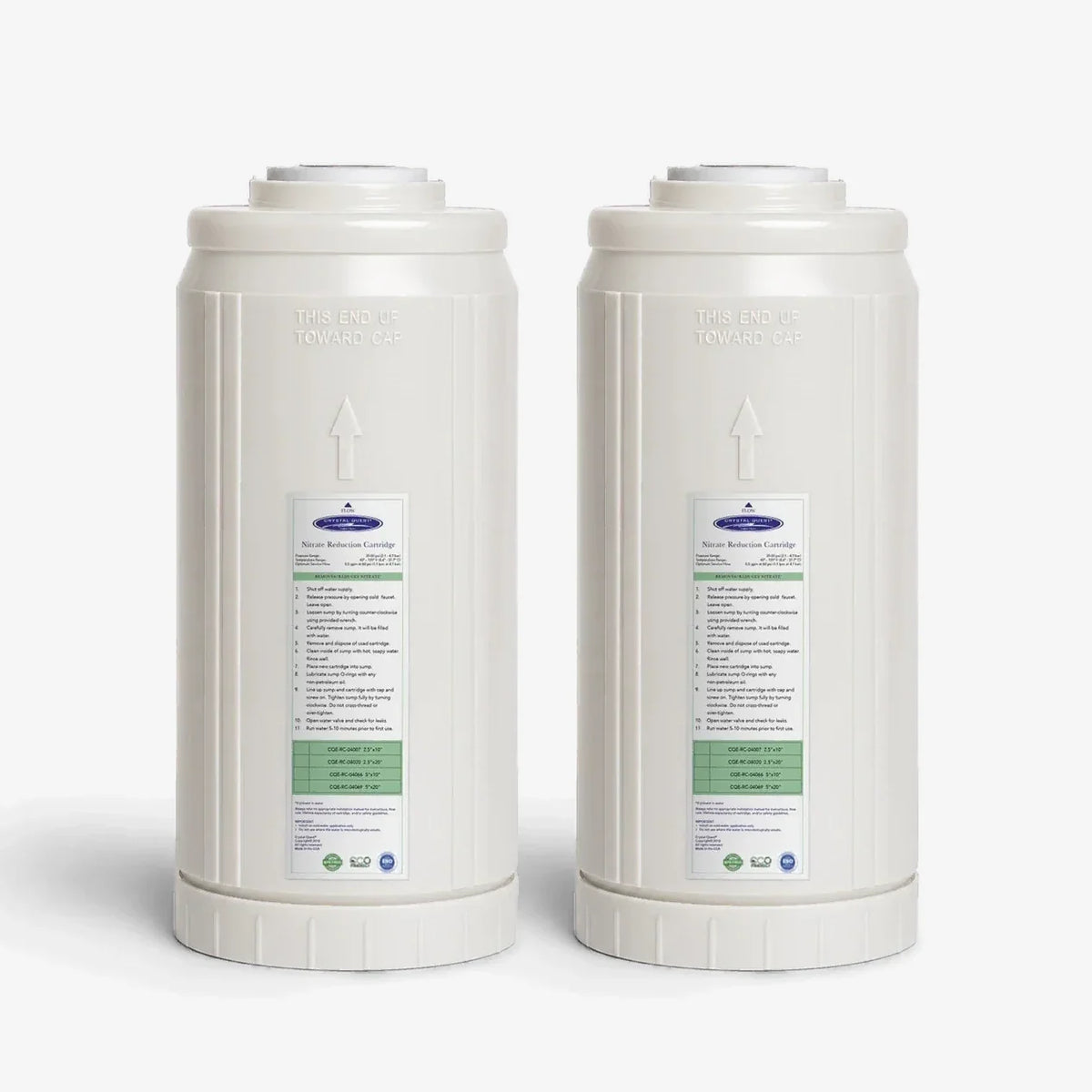Crystal Quest Nitrate Removal Replacement Filter Cartridge, Nitrate-Selective Resin, 0.5 to 6 GPM