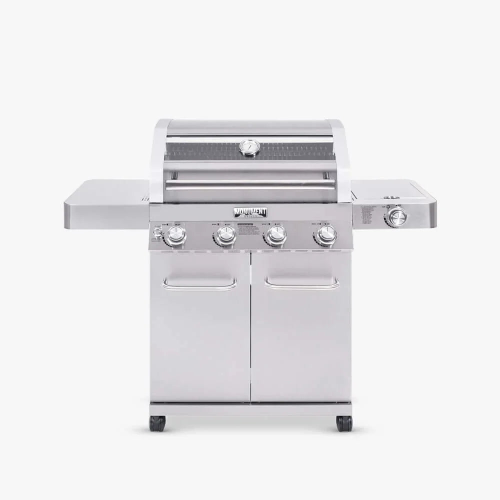 Monument Grills Classic 41847NG Series | 4 Burner Propane Gas Grill in Stainless Steel (Natural Gas Convertible)