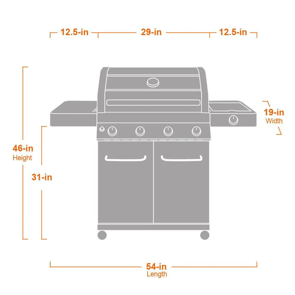Monument Grills Classic 41847NG Series Propane Gas Grill, 4 Burners, Natural Gas Convertible, Stainless Steel