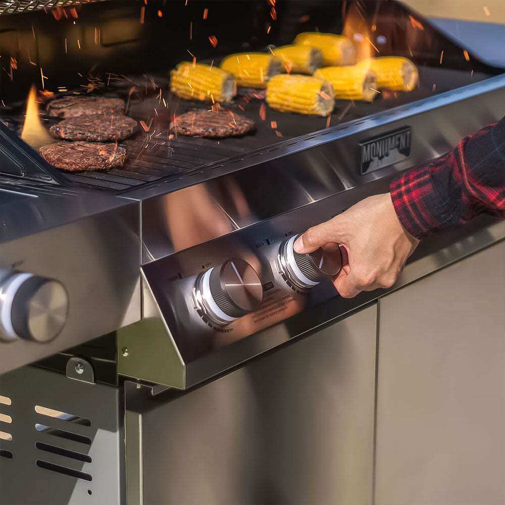 Monument Grills Denali 605 Series Smart Tech Propane Gas Grill, 6 Burners, Natural Gas Convertible, Stainless Steel