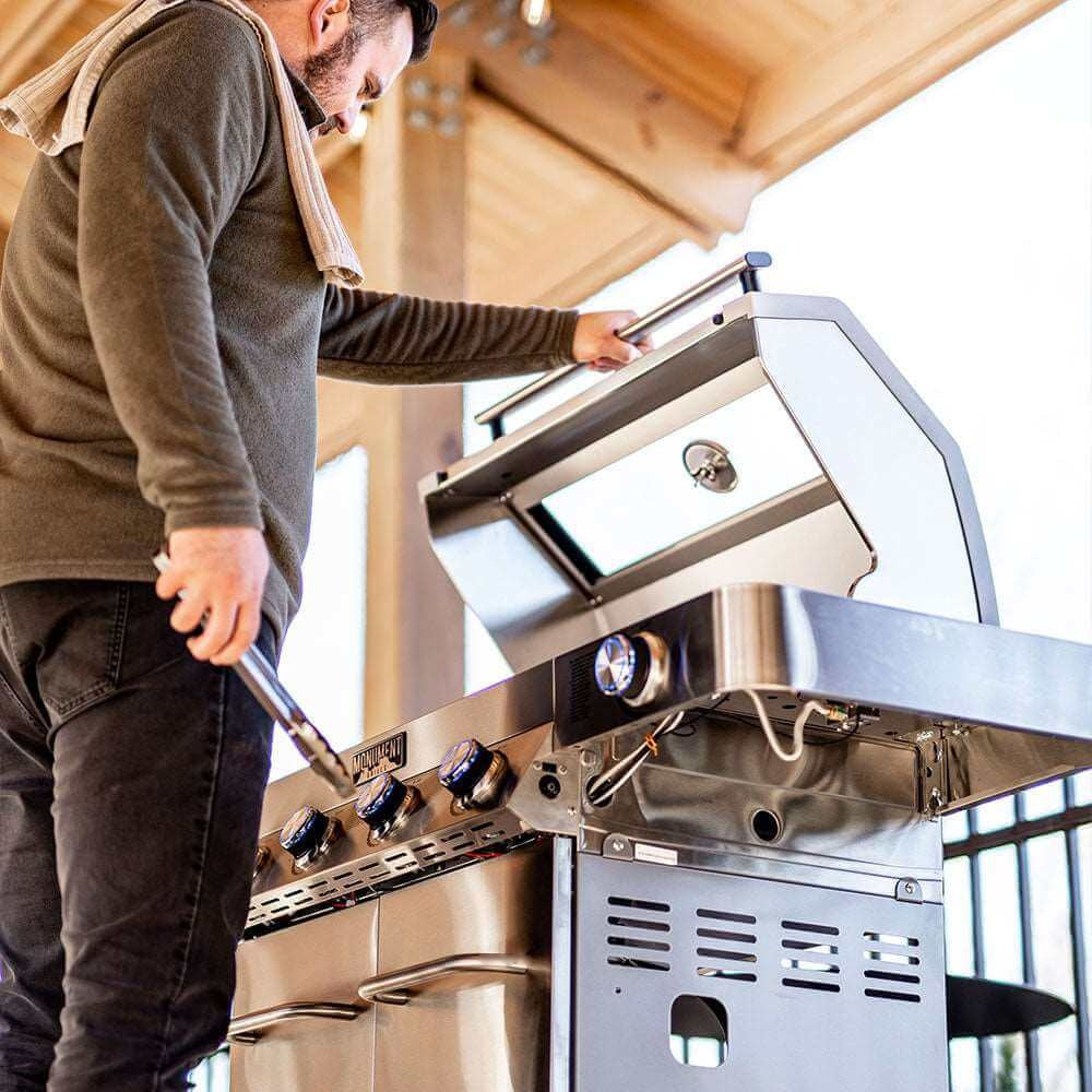 Monument Grills Classic 41847NG Series Propane Gas Grill, 4 Burners, Natural Gas Convertible, Stainless Steel