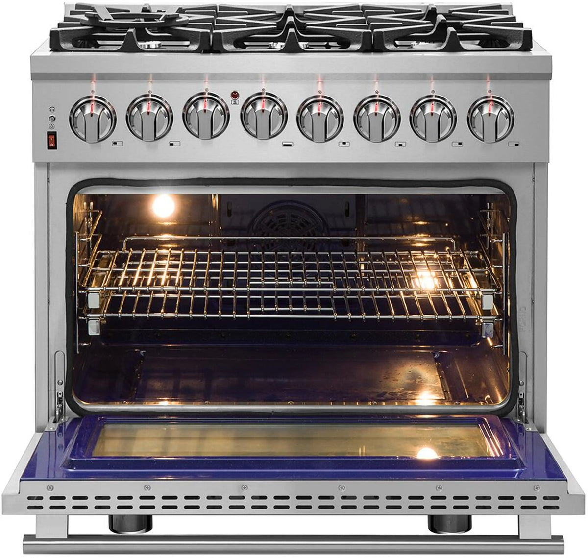 Forno Massimo 36-Inch Freestanding Dual Fuel Range, Stainless Steel (FFSGS6125-36)