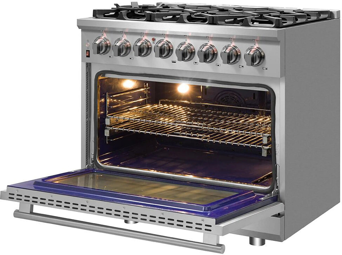 Forno Massimo 36-Inch Freestanding Dual Fuel Range, Stainless Steel (FFSGS6125-36)