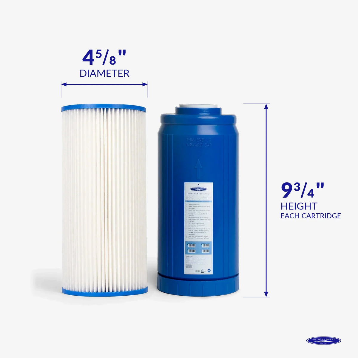 Crystal Quest Whole House RO Replacement Filter Pack, 500, 750 or 1000 GPD, Prefilter or Complete