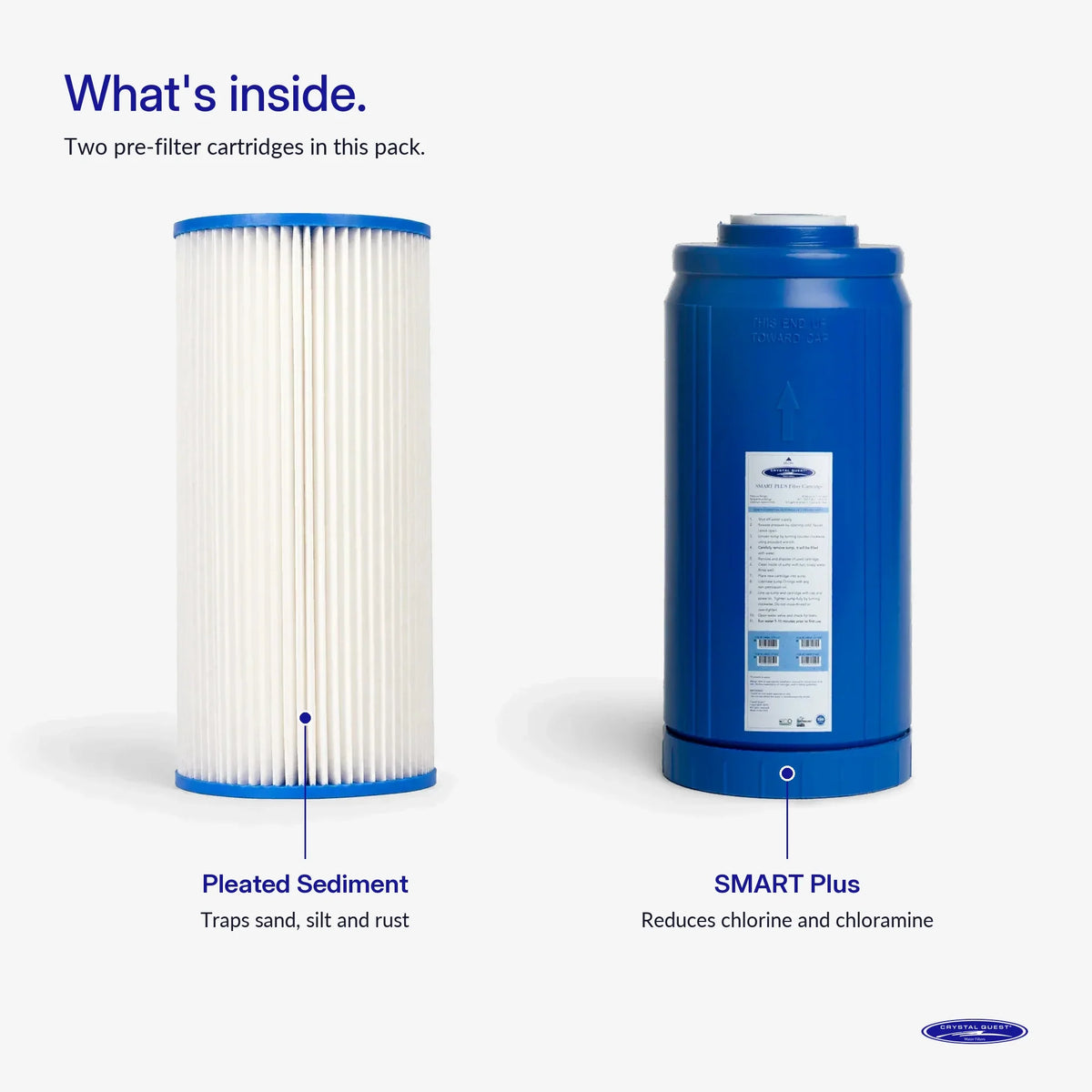 Crystal Quest Whole House RO Replacement Filter Pack, 500, 750 or 1000 GPD, Prefilter or Complete