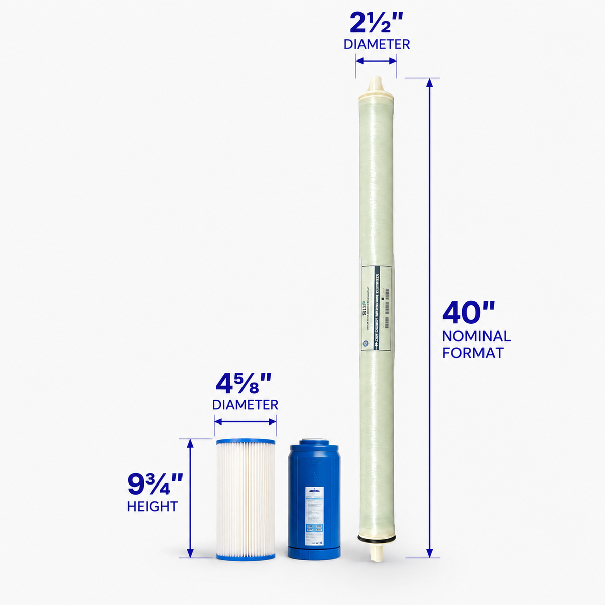 Crystal Quest Whole House RO Replacement Filter Pack, 500, 750 or 1000 GPD, Prefilter or Complete