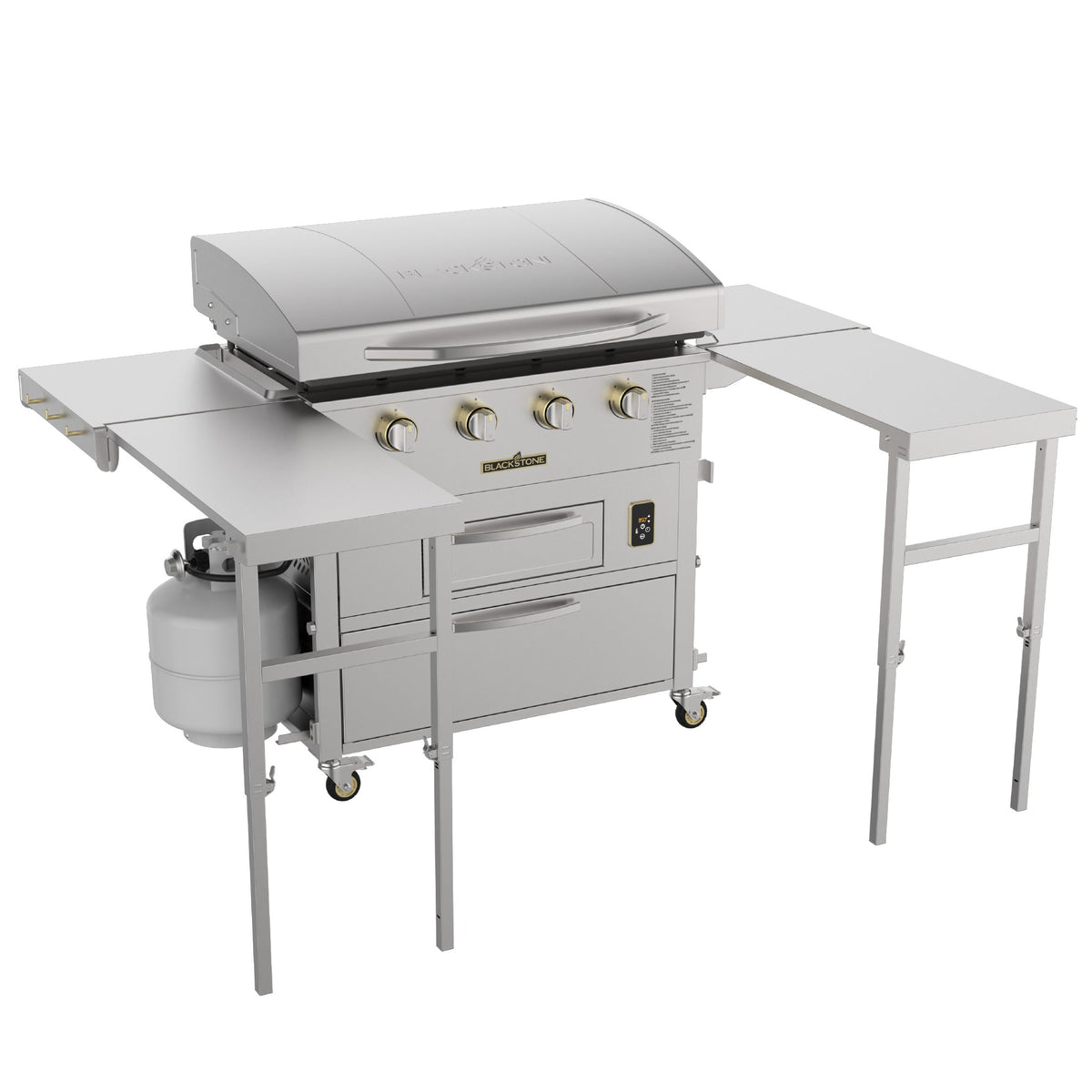 Blackstone Select 36-Inch Griddle and Air Fryer Combo, 4 Burners, Omnivore Griddle Plate, Touchscreen Air Fryer Drawer, Stainless Steel (130-6006)