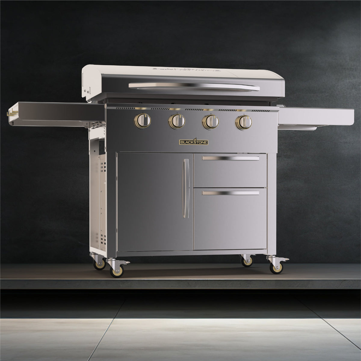 Blackstone Select 36-Inch Propane Griddle, 4 Burners, Omnivore Griddle Plate, Storage Cabinet, Stainless Steel (130-6008)