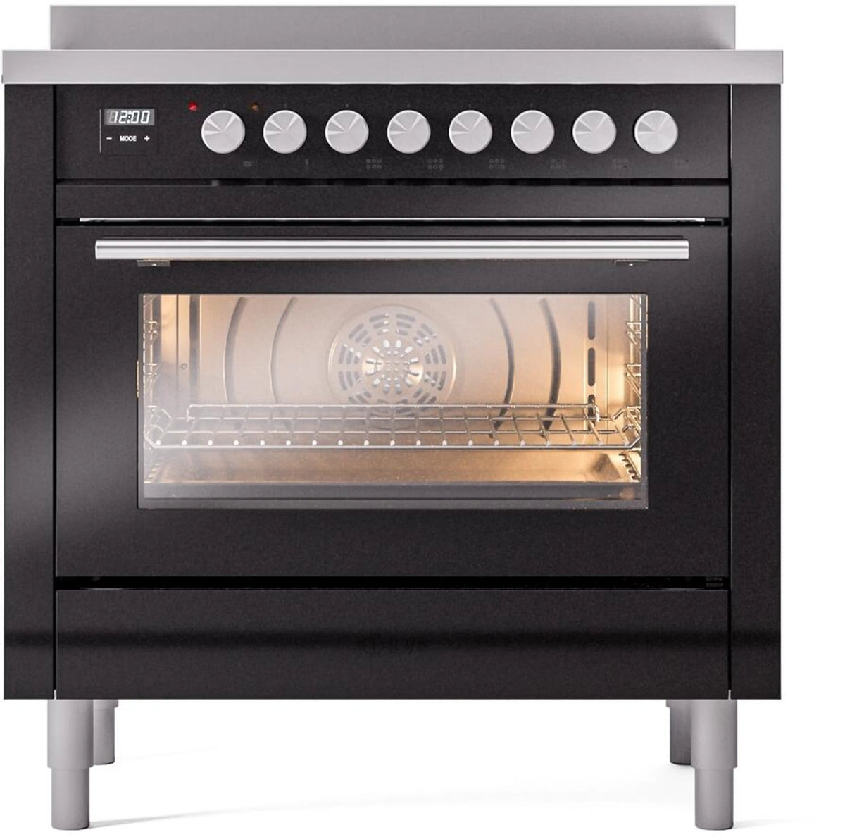 ILVE Professional Plus II 36-Inch Induction Range, Glossy Black (UPI366WMPBK)