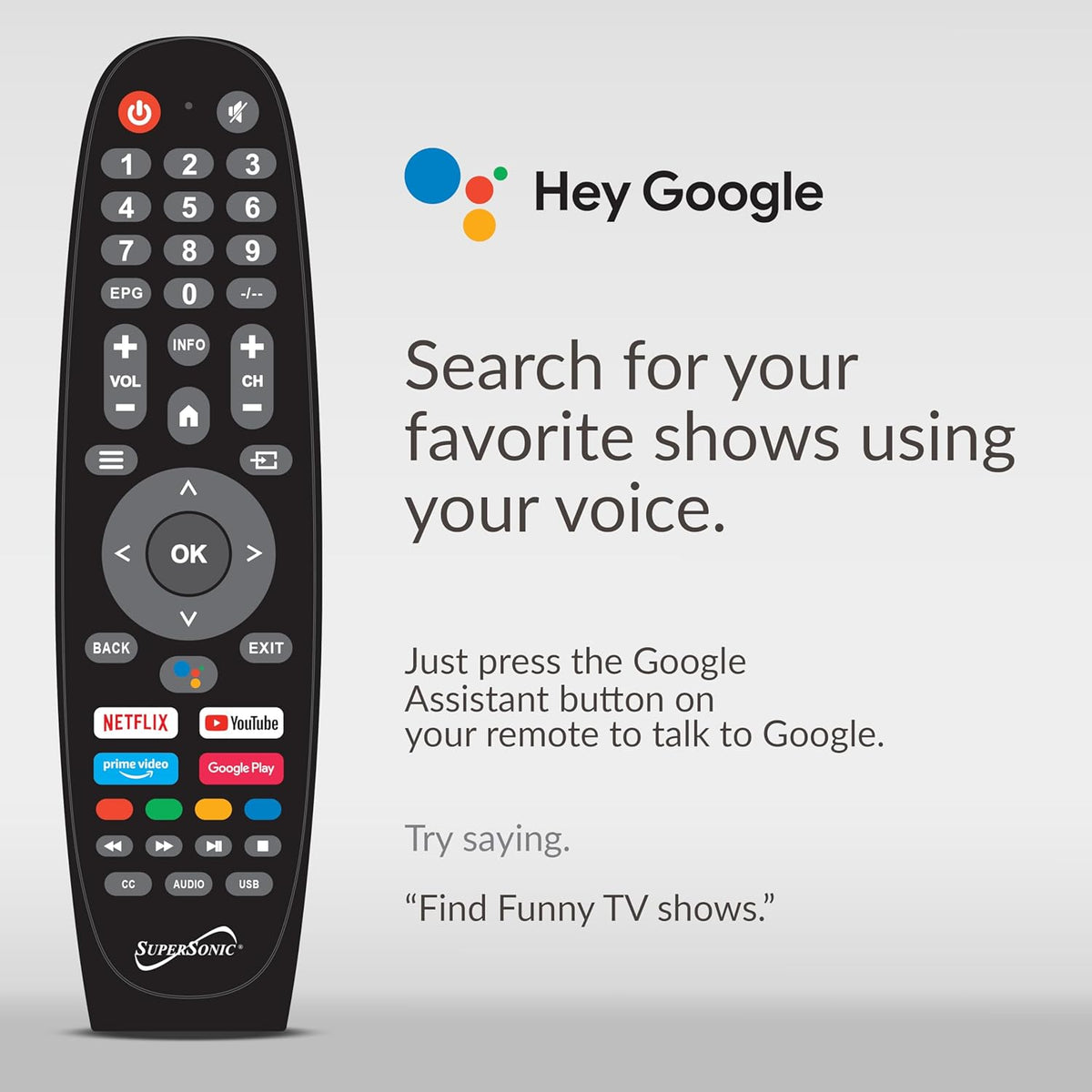 Supersonic 32-Inch 1080p FHD DLED Smart Google TV, Wi-Fi, Bluetooth, HDMI (SC-3250GTV)