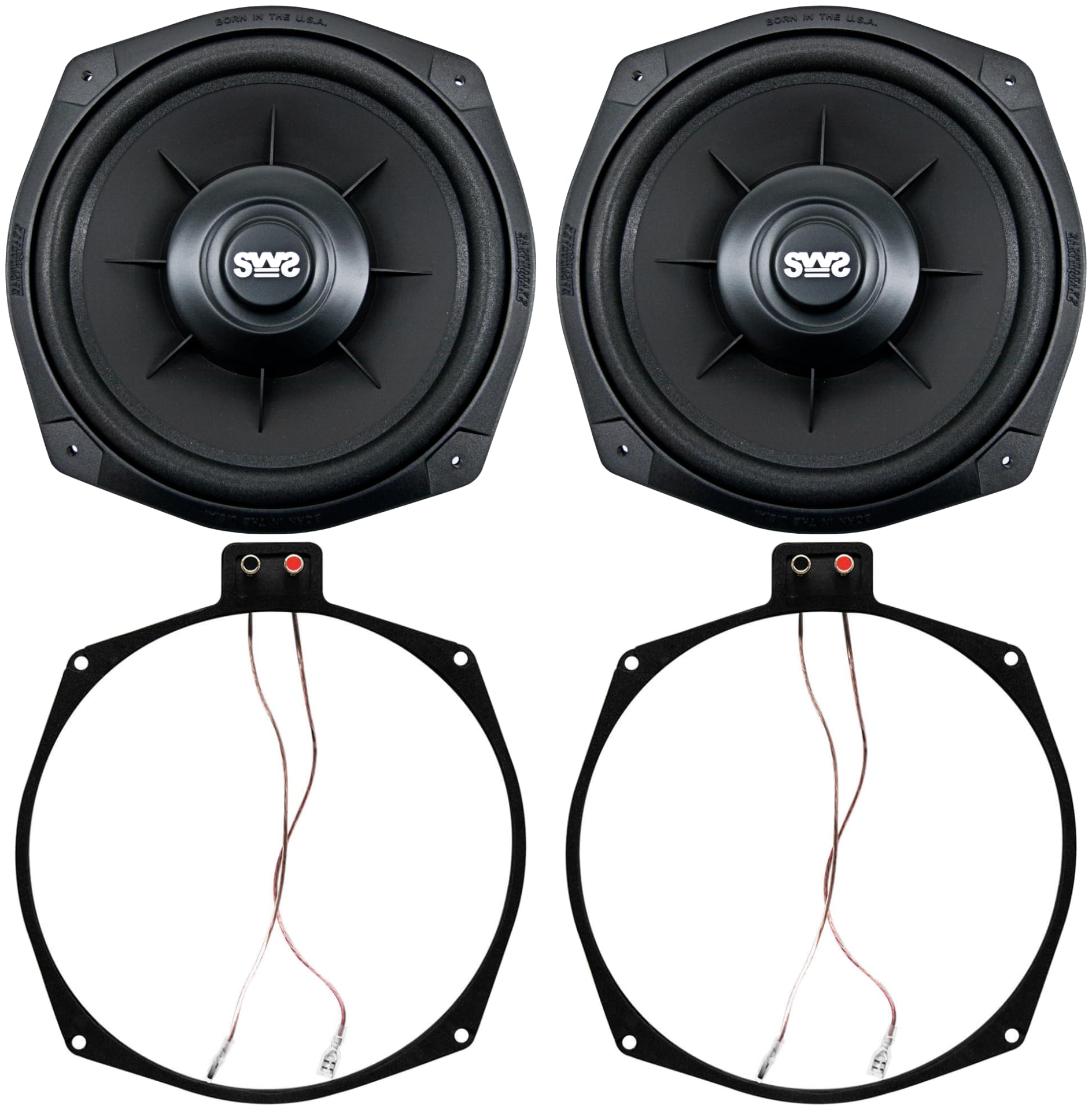 Earthquake Sound SWS-8Xi 8" 2 Ohm High Performance Shallow Subwoofer with Adapter Ring and Harness (Pair)
