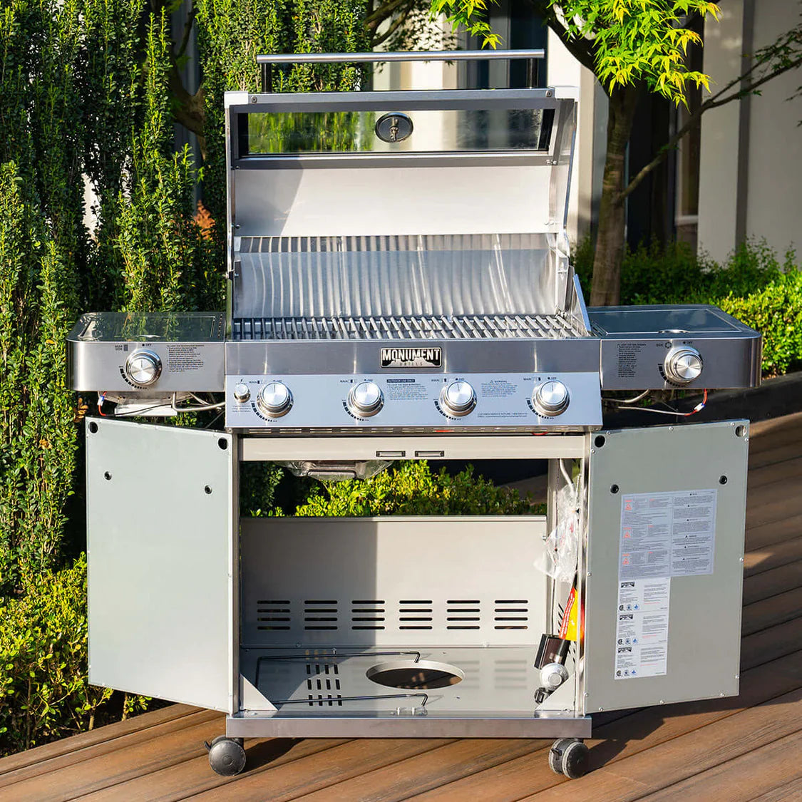 Monument Grills Classic 35633 Series Propane Gas Grill, 4 Burners, Stainless Steel