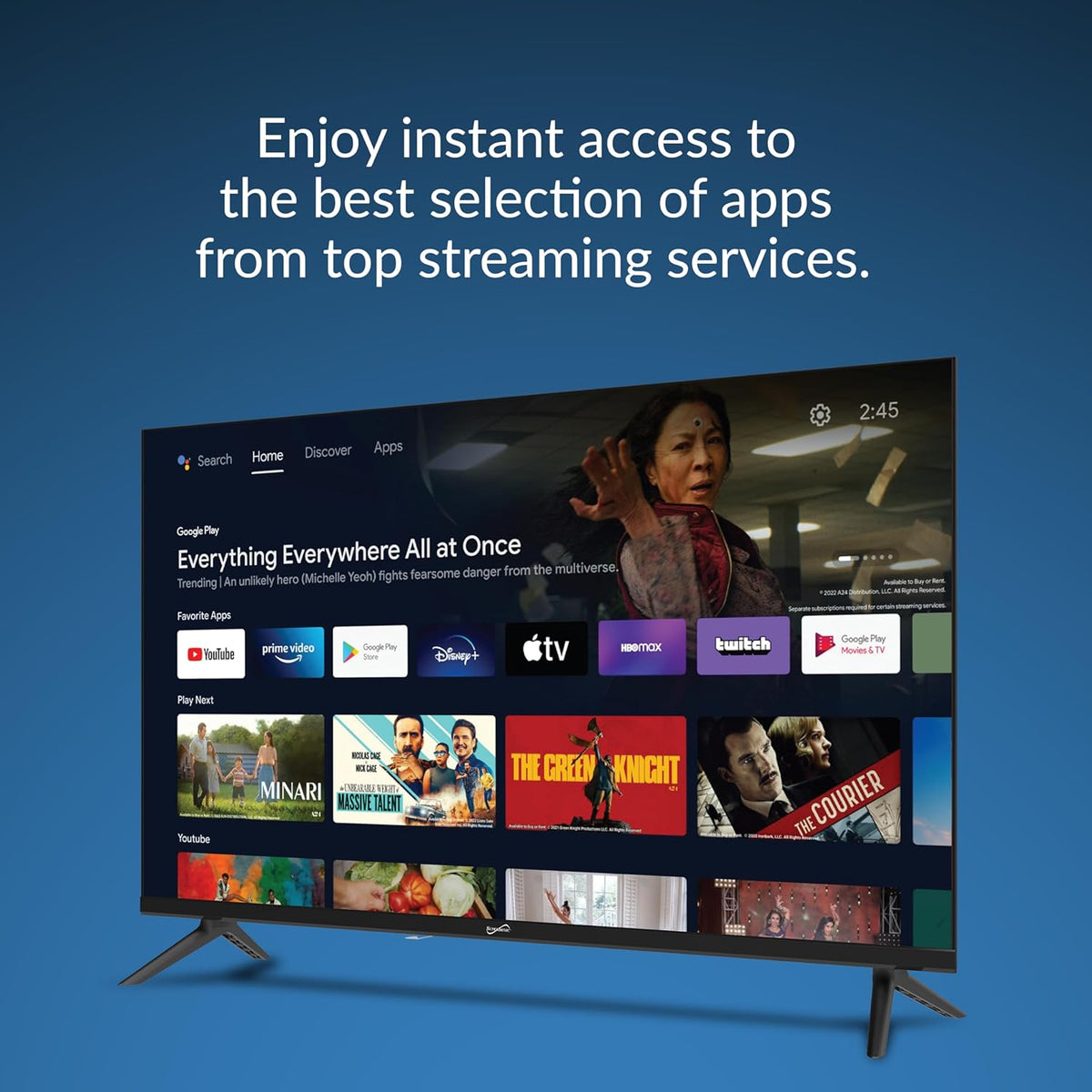 Supersonic 32-Inch 1080p FHD DLED Smart Google TV, Wi-Fi, Bluetooth, HDMI (SC-3250GTV)