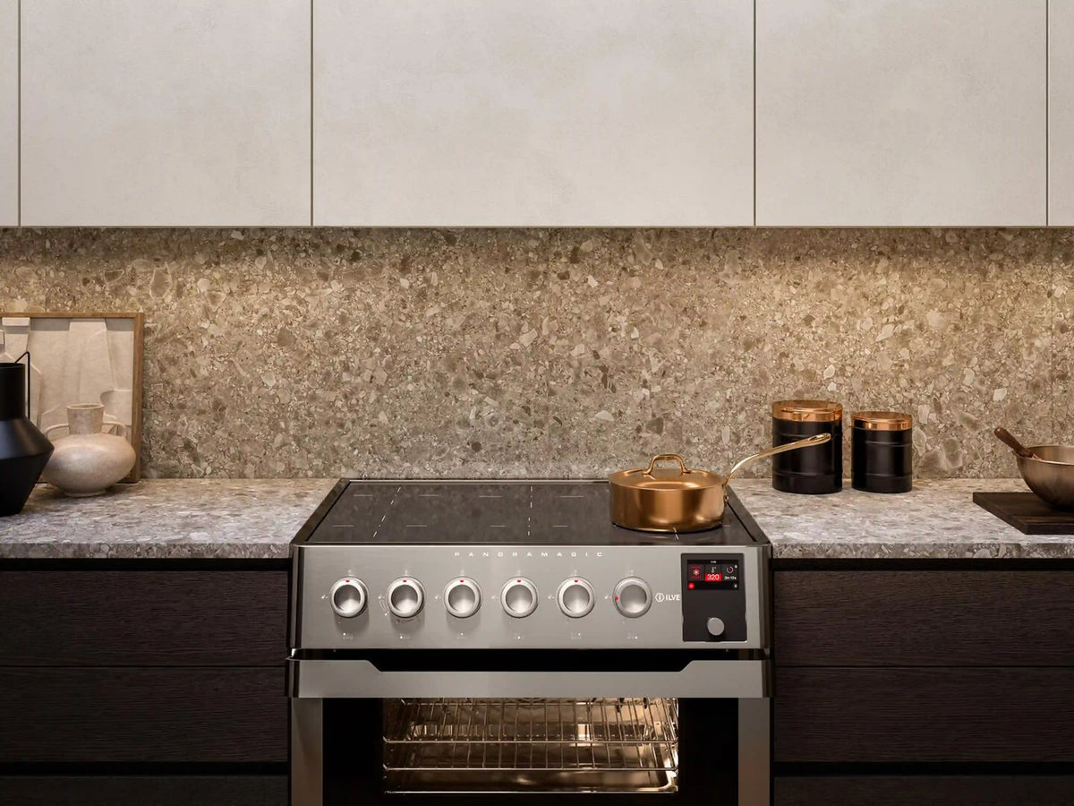 ILVE Panoramagic 36-Inch Freestanding Electric Induction Range, Convection Oven, Stainless Steel (UPMI09S3SS)