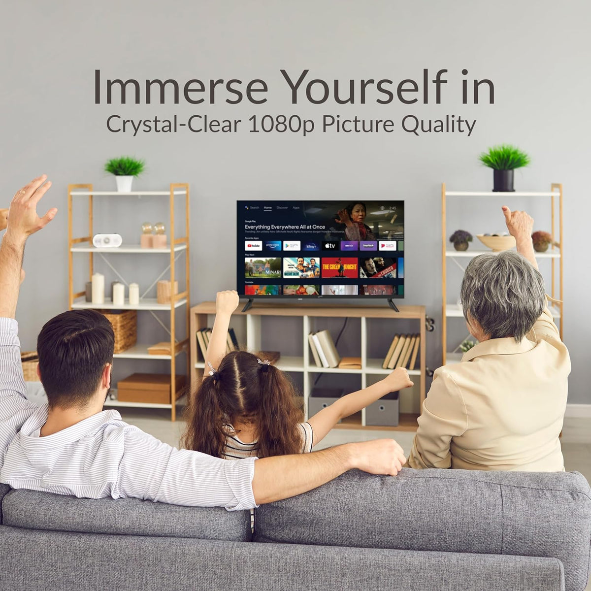Supersonic 32-Inch 1080p FHD DLED Smart Google TV, Wi-Fi, Bluetooth, HDMI (SC-3250GTV)