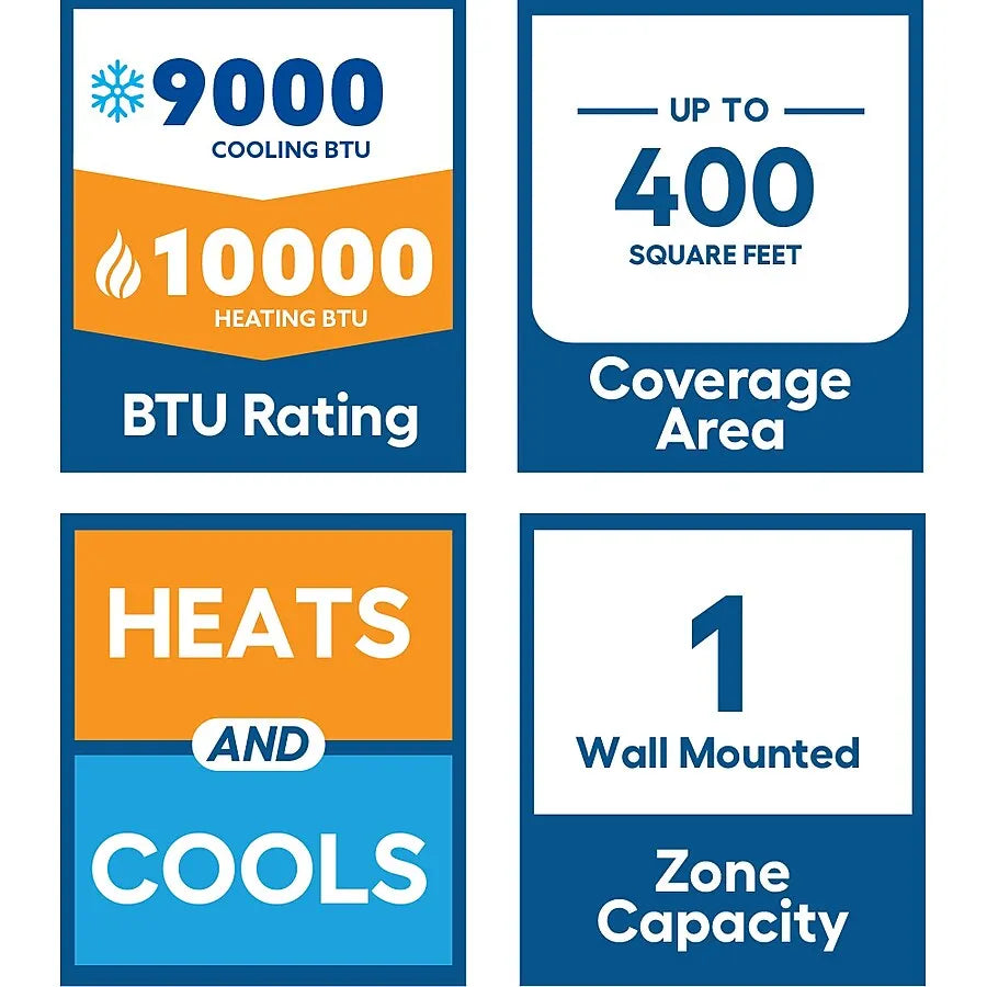 MRCOOL DIY 5th Gen E Star Single Zone 9,000 BTU Mini Split Complete System, 115V, 25 Ft. Line Set (DIY-09-HP-WM-115D25-O)