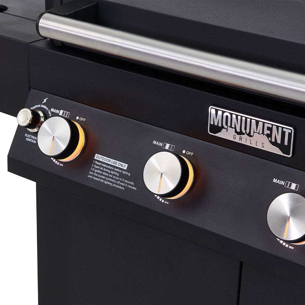 Monument Grills Denali 425 Series Smart Tech Propane Gas Grill, 4 Burners, Black