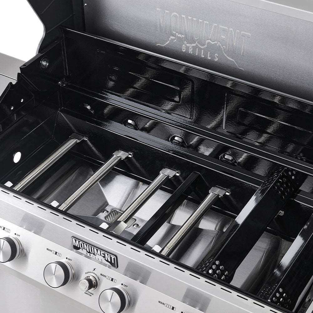 Monument Grills Denali 605 Series Smart Tech Propane Gas Grill, 6 Burners, Natural Gas Convertible, Stainless Steel