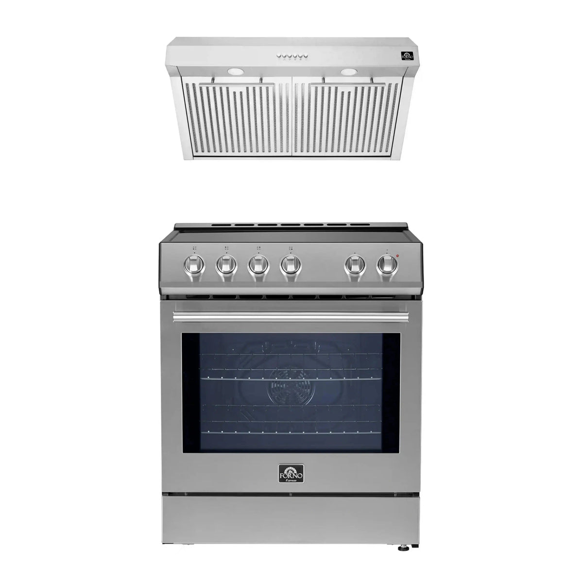 Forno 2-Piece Appliance Package: 30-Inch Induction Range, Under Cabinet Range Hood, Stainless Steel