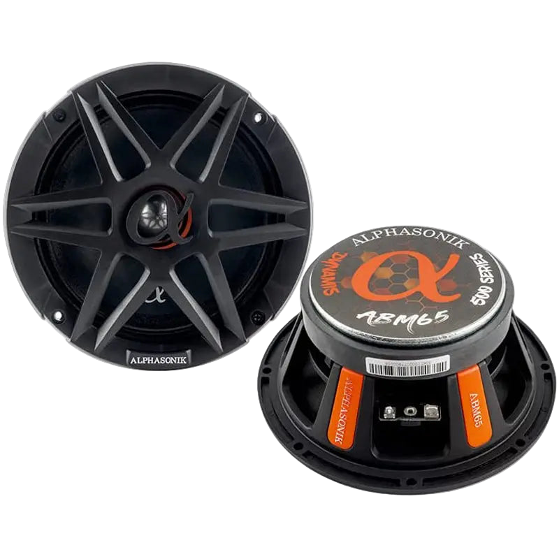 Alphasonik ABM65 DYNAMIS Series 6.5" 600 Watts 4-Ohms Mid Range Speaker (Pair)
