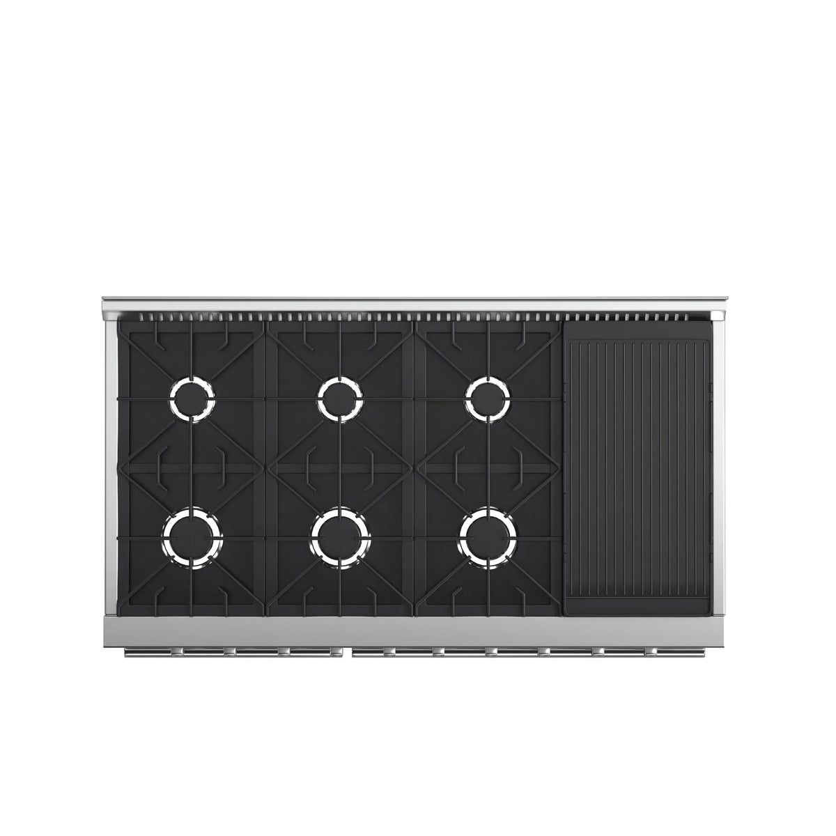Forno Galiano 48-Inch Freestanding Gas Range, 8 Burners, Reversible Griddle, Stainless Steel (FFSGS6244-48)