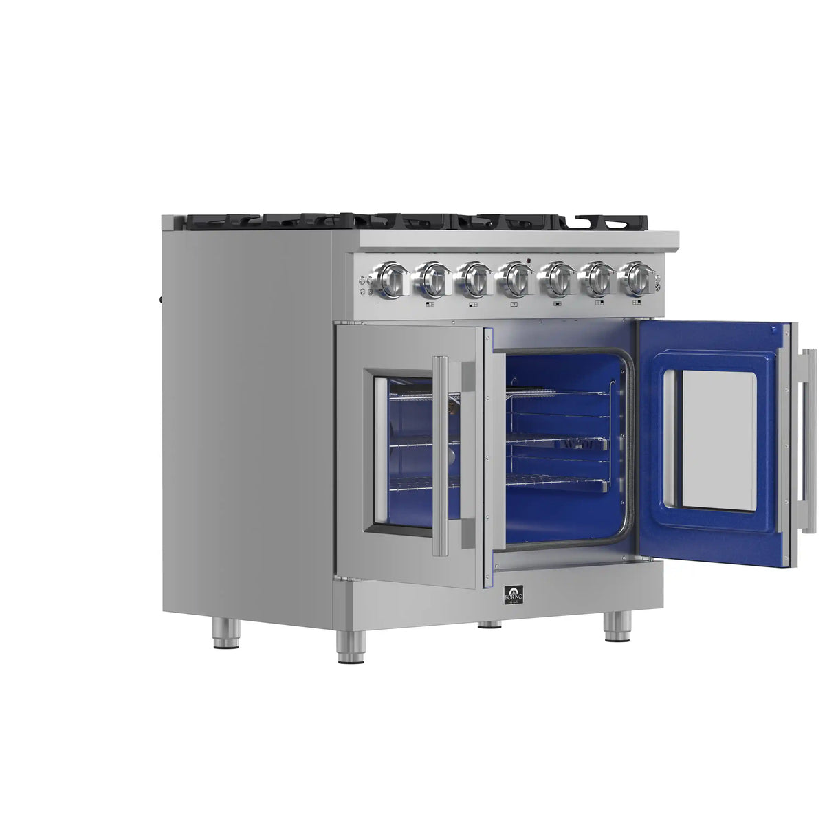 Forno Massimo 36-Inch Freestanding French Door Gas Range, Stainless Steel (FFSGS6439-36)