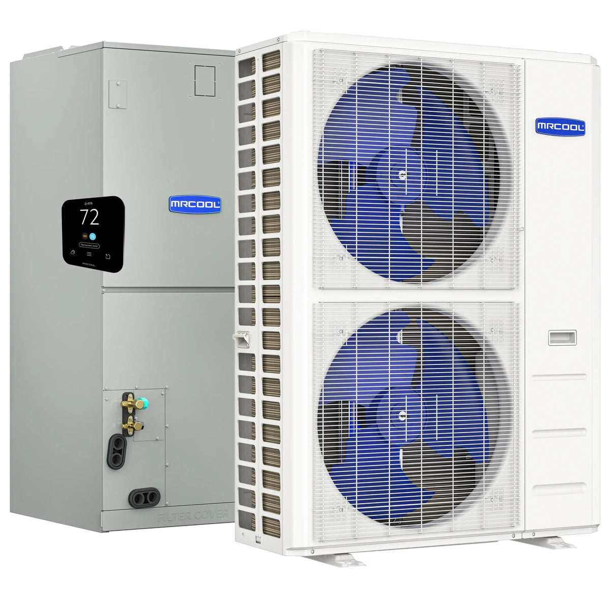 MRCOOL Hyper Heat 2nd Gen 48K BTU, 4 Ton, 16.5 SEER2 Heat Pump Condenser and Ducted Air Handler (CENTRAL-48-HP-230B00-O)