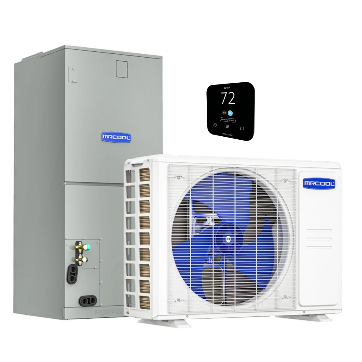 MRCOOL Hyper Heat 2nd Gen 24K BTU, 2 Ton, 18.3 SEER2 Heat Pump Condenser and Ducted Air Handler (CENTRAL-24-HP-230B00-O)