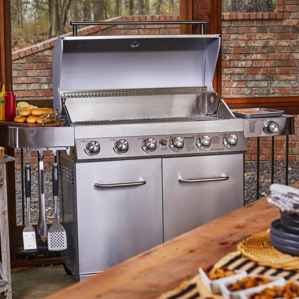 Monument Grills Classic 77352 Series Propane Gas Grill, 6 Burners, Stainless Steel