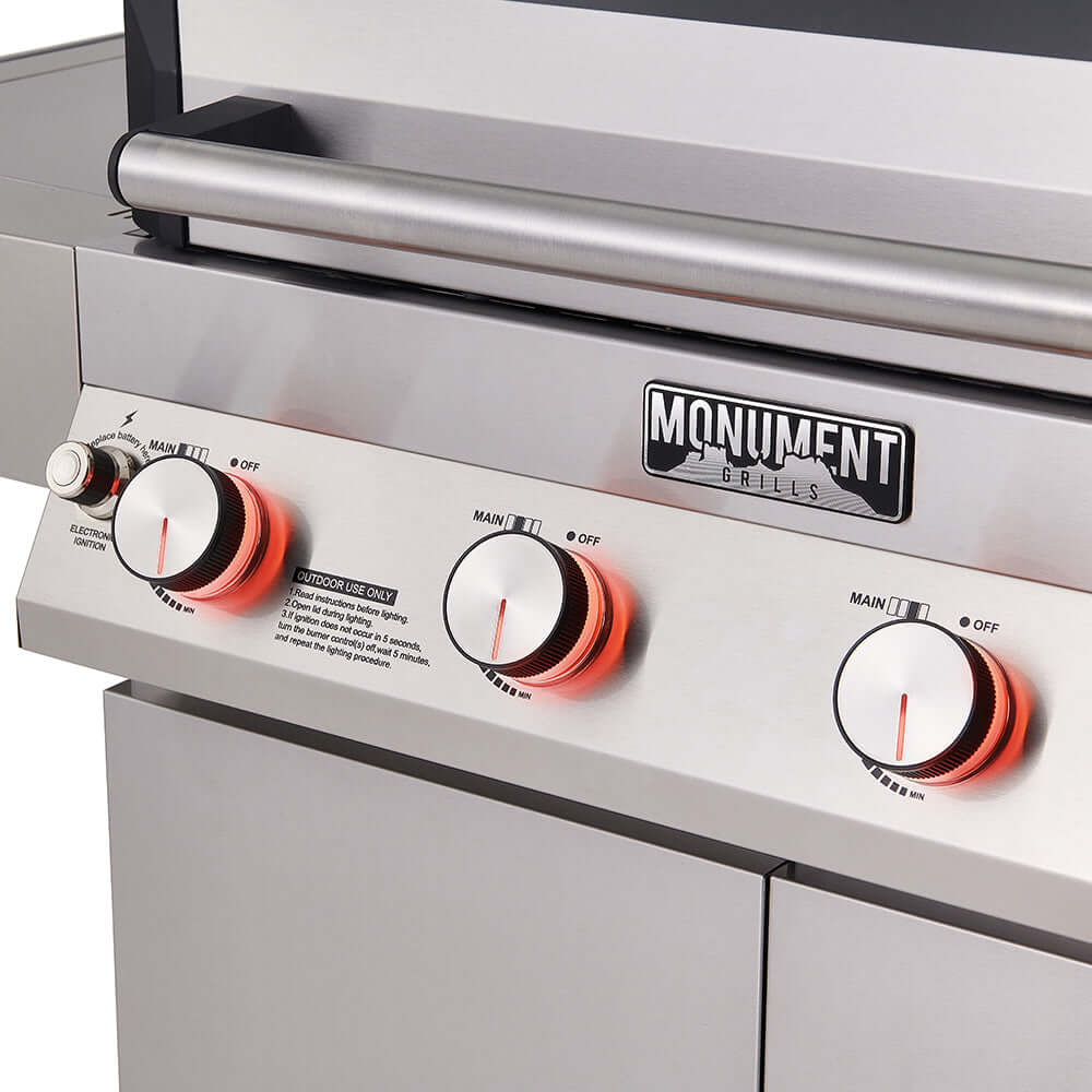 Monument Grills Denali 405 Series Smart Tech Propane Gas Grill, 4 Burners, Stainless Steel