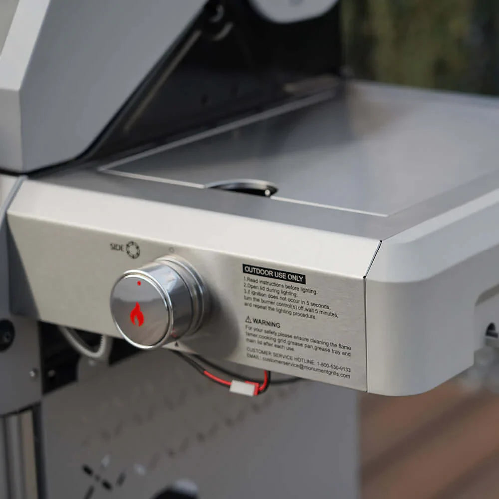 Monument Grills Mesa 305 Series Propane Gas Grill, 3 Burners, Stainless Steel