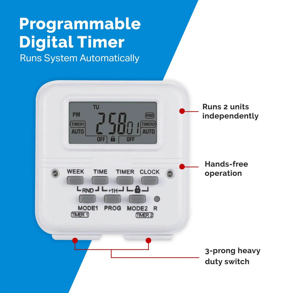 XPOWER Everest Plus HEPA air scrubber system PSS4 - digital timer